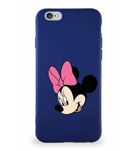 Apple iPhone 6 Soft Premier Kapak Minnie Mouse-B Tasarımlı Silikon Kılıf - Lacivert (Şeffaf)
