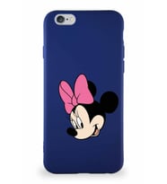 Apple iPhone 6 Soft Premier Kapak Minnie Mouse-B Tasarımlı Silikon Kılıf - Lacivert (Şeffaf)