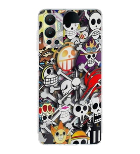 PrintiFy İnfinix Hot 12 Uyumlu Kamera Korumalı Anime Tasarımlı Şeffaf Silikon Kılıf
