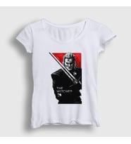 Presmono Kadın Beyaz Geralt Of Rivia V2 Dizi Witcher T-Shirt 321242tt
