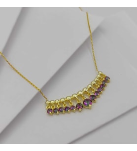 Gümüş Mistik Topaz Taşlı Kolye 925 Ayar (Karışık)