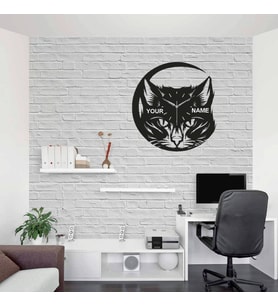 Kişiye Özel Kedi  Temalı Duvar Saati
