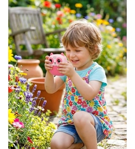 Çocuklar İçin Baskılı Mini Kamera 6 Kalem 5 Kağıt Rulosu Hediyeli Eğlenceli Fotoğraf Makinesi
