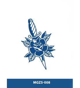 MGZS-011 YARI KALICI GÜL VE HANÇER DESEN DÖVME-TATTO