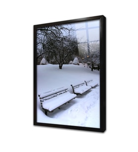 Karlar Altında Kalmış Park Çerçeveli Cam Tablo