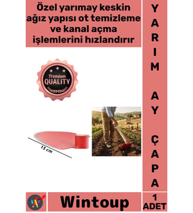 #Çapa Bahçe Tarla Toprak İşleme Ot Temizleme Dayanıklı Metal Kırmızı Çelik Yarım Ay Çapa 15 X 24 Cm