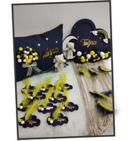 Yeni Doğan Set Erkek Bebek TakıYastığı Ledli Işıklı Pano Ahşap Magnet