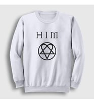 Presmono Unisex Beyaz Logo Him Sweatshirt 80919tt (Beyaz)