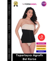 #AgraflıKorse Vücut Şekillendirici Toparlayıcı Sıkılaştırıcı Kadın Agraflı Bel Korse - 3 Adet (Siyah)