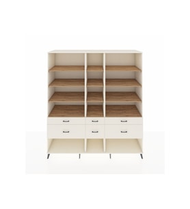 Kronos Dolap 12 Raflı 6 Çekmeceli  220x59x243 Aytaşı-Çam/Aytaşı