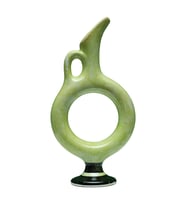 e38 EL İŞÇİLİĞİ HALKALI ÇİNİ VAZO 30*15 cm - 6426 (Beyaz)