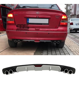 Opel Astra G Difüzör Arka Tampon Eki 4 Egzoz Çıkışlı Gri
