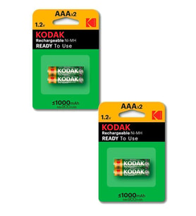 İnce Şarj Edilebilir AAA 1000 mah 2 li 2 Paket Kumanda Pili Şarjlı Ni-mh 2 Paket Doldurulabilir Pil