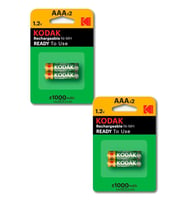 İnce Şarj Edilebilir AAA 1000 mah 2 li 2 Paket Kumanda Pili Şarjlı Ni-mh 2 Paket Doldurulabilir Pil