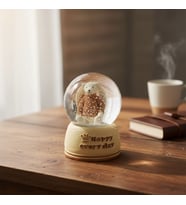 Pilli Işıklı Müzikli Kar Küresi–Sevimli Ayıcık Figürlü Eğlenceli Masaüstü Biblo, LED Aydınlatmalı Dekoratif Hediyelik Kar Küresi (5680)