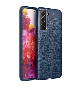 Samsung Galaxy S21 FE Kılıf Esnek Pu-Deri Leather-Pu Serisi Protected Case (Lacivert)