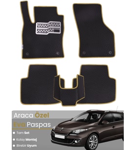 RENAULT MEGANE 3 STATİON WAGON (2008-2016) Uyumlu EVA Paspas Tam Set–Oto Paspas,Araca Özel