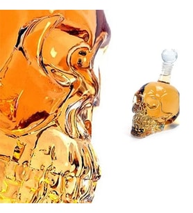Crystal Head Kuru Kafa Cam Şişe (Krem)