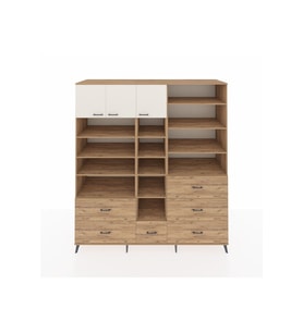 Kronos Dolap 17 Raflı 6 Çekmeceli 3 Kapaklı 220x59x243 Çam-Aytaşı/Çam