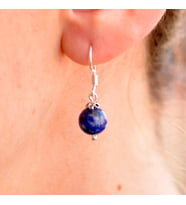 Lapis Lazuli Taşı Gümüş Küpe