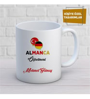 Kişiye Özel İsim Yazılabilir Almanca Öğretmeni Kupa Bardak