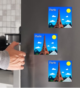 Paris Tasarımlı 3'lü Ahşap Magnet