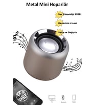 Ahandabuldum Sallama özelliği ile şarkı değiştirme  Taşınabilir Kablosuz Bluetooth Hoparlör Gümüş (Gümüş Gri)