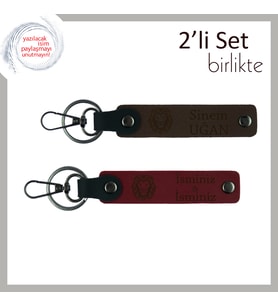 Erkek Tarzına Hitap Eden Aslan Desenli Set, Kişisel Yazı Eklenebilir Hediyelik, Koyu Kahve-Bordo