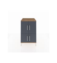 Kronos Komodin 2 Raflı 4 Kapaklı 60x59x96 Çam-Antrasit