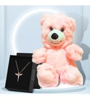 Forentina Rose Melek Kolye - Peluş Ay Hediye Set PS2909