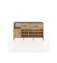 Arges Konsol 6 Raflı 2 Çekmeceli Tek Kapaklı  176x30x99 Çam-Çam