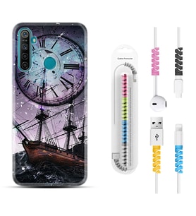 Realme 5i 5 Pro 6i 7 Pro 8 Kılıf Kablo Koruma Spiral Silikon Time 1749