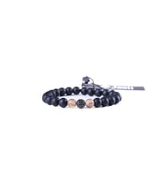 JTAW23DOB1220 AKİK ZİRCON TAŞLI ÇELİK KÜRE ONYX DOĞALTAŞ BİLEKLİK