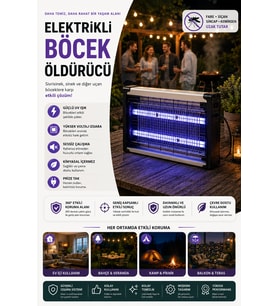 Mor Işık Destekli Elektrikli Böcek Yakalayıcı