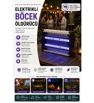 Mor Işık Destekli Elektrikli Böcek Yakalayıcı