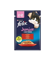 FELİX Junior Sığır Etli Yavru Pouch Yaş Kedi Maması 85 gr X 10 Adet
