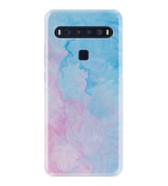 TCL 10L 10 Plus 10SE 20E 20SE 30SE L7 Kılıf Desemli Silikon Pink Blue Abstract 1385
