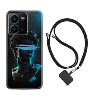 Vivo Y22 Kılıf Silikon Boyun Askılı İpli Desenli Silikon Alone 1668
