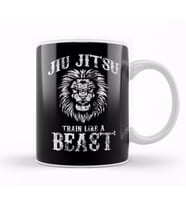 Brazilian Jiu Jitsu Train Like a Beast Distressed Kupa Bardak Porselen