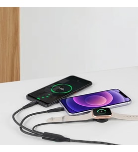 Ally 2x Type-c 100W-27W + Apple Watch İçin Type-c Şarj Kablosu-(5775) - HPSBYI8395-6100