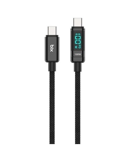 BİX BX09CC-BK SİYAH TYPE-C 100W 1 metre DİJİTAL EKRANLI ŞARJ VE DATA KABLOSU