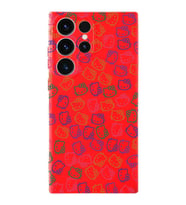 Samsung Galaxy S23 Ultra Uyumlu Lansman Kılıf Hello Kitty Tasarımlı İçi Kadife Kapak-Kırmızı (Şeffaf)