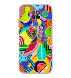 PrintiFy General Mobile GM 20 ile Uyumlu 1mm Slim Fit Retro Renkler 6 Baskılı Şeffaf  Kılıf