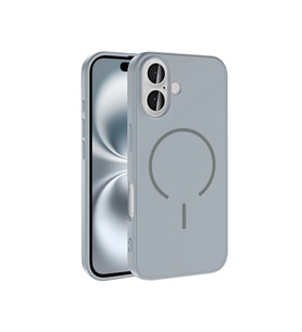 Apple iPhone 16 Uyumlu Kılıf M-safe Şarj Özellikli Zore Meta Kapak (Gri-Gri)