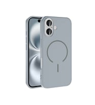 Apple iPhone 16 Uyumlu Kılıf M-safe Şarj Özellikli Zore Meta Kapak (Gri-Gri)
