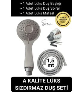 Premium Lüks Duş Başlığı Spiral Mafsal Seti Fonksiyonel Masaj Kopmaz Patlamaz Sızdırmaz Paslanmaz
