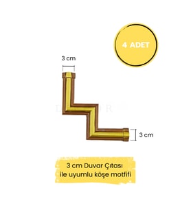 Dekoratif Polimer 3 cm Duvar Çıtası Uyumlu Köşe Motifi (Kahverengi)