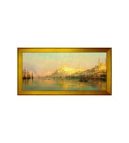 Manzara Temalı Kanvas Tablo 80 x 110 cm Gold Çerçeve