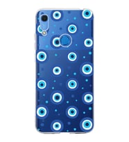 PrintiFy Huawei Y6s ile Uyumlu 1mm Slim Fit Nazar Boncuğu 1 Baskılı Şeffaf  Kılıf