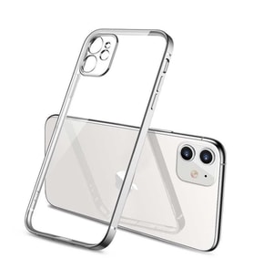 iPhone 11 Kılıf Gbox Matte Electroplated Silikon (Gümüş)
